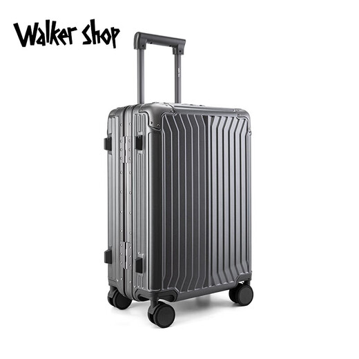 Walker Shop suitcase aluminum alloy trolley travel code box universal wheel suitcase anti-fall large capacity lightweight silent box dark gray 24 inches