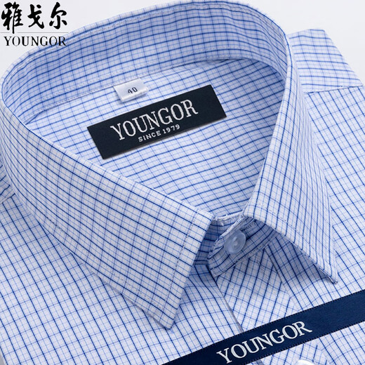 
CEO Yageol Men's Short-sleeved Shirt Summer Pure Cotton No-Iron Middle-aged Casual Business Professional Clothing Plaid Shirt Short-sleeved DX6629 39