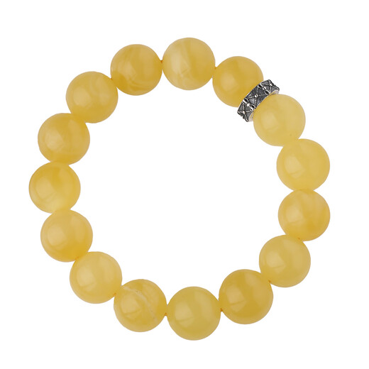 Potala Palace Beeswax Silver Separator Bracelet Single Circle Rosary Beads for Men and Women Large Simple Bracelet Beeswax Silver Separator Bracelet
