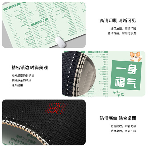 Three-color cat super large mouse pad working people's text shortcut keys for men and women's computer e-sports pad game keyboard pad desk pad learning game anti-slip customization larger thickened high appearance 16813 Finance 80 cm x 30 cm x 5 mm