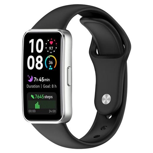 KMaxAI is suitable for Huawei bracelet 10/9/8 silicone strap NFC/standard version bracelet wristband, colorful replacement watch strap for men and women, small fresh sports bracelet strap, black