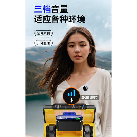 IMVP camera wireless lavalier microphone is suitable for Nikon Z6 Z7 Z8 Z30 Z50 D750 D850 D3 D6 MIX camera noise reduction video recording microphone 2 one for two, suitable for cameras and mobile phones, with monitoring headphones