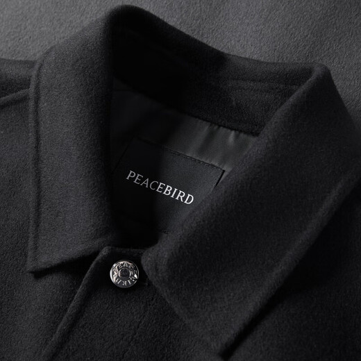 PEACEBIRD Men's Jacket Men's Trendy Color Block Casual Top Lapel Autumn and Winter Jacket Men Black 1 (Loose) L