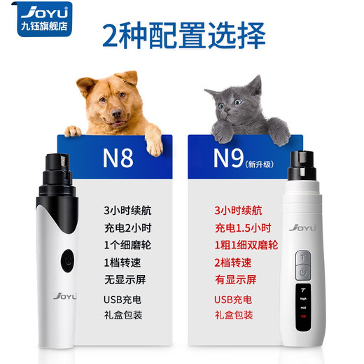 Jiuyu joyu Jiuyu electric pet nail grinder cat parrot rabbit small dog special nail grinder mouth grinder N8 - silent and low noise - pearl white (small dogs and cats)