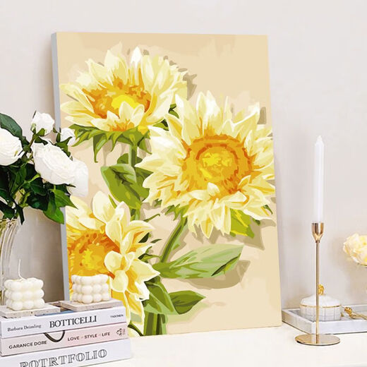 Pupan-Serie Sonnenblume digitales Öl Malerei Füllung Malerei Füllung farbhackerte Farbmalerei Ölmalerei