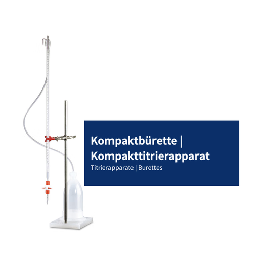 Planders Deutsche Marke Assembled Buret, PTFE Titration Ventil, Boron 3.3 Blaubrand Transparentes Glas 25 ml (scaling 0,05 ml) Artikelnummer 13916