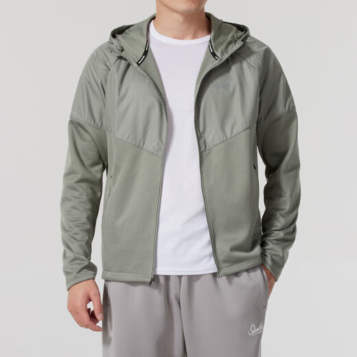 耐克（NIKE）外套男装2025夏季新款运动服跑步训练时尚梭织连帽男士夹克 FZ1112-053灰绿 M