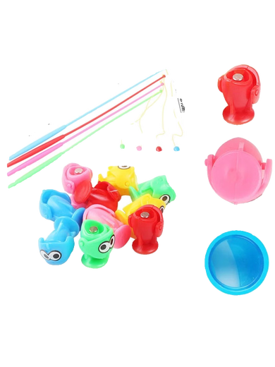 Happy Yun children's toy fishing rod magnetic fish accessories set baby educational electric rotating children's fishing toy children's 4 hook fishing rod