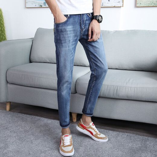Lee Kids Trendy Marke Soft Herren Jeans Trendy Slim-sitzende Jeans Elastic Casual Herren Jeans 9905 Blaue Hosen 28 (2 Fuß 1) 100jin [Jin ist 0,5 kg]
