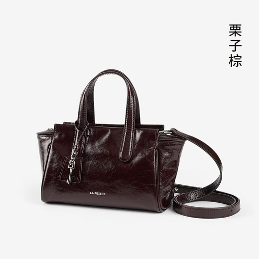 LA Festins neue erste Schicht Cowhide Ledertasche für Frauen mit einem Schulterkreuzkessel, der Handheld Black 2025 Chinesischer Valentinstag [First Layer Cowide] Kastanie Braun