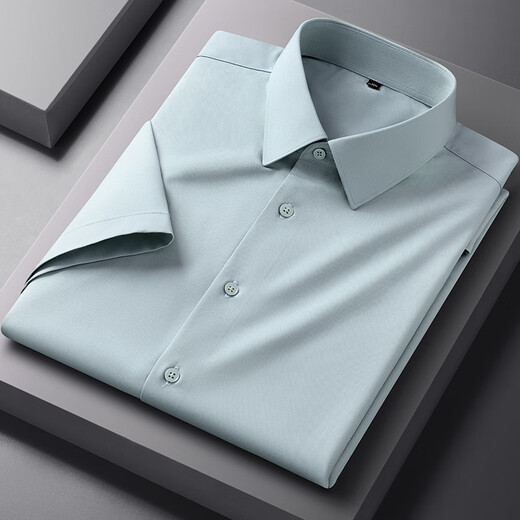 Lilang Shirt à manches courtes 2025 Summer Mulberry Silk Youth Business Cound Casual Cololie Couleur anti-chaleur Hought Men White M 38