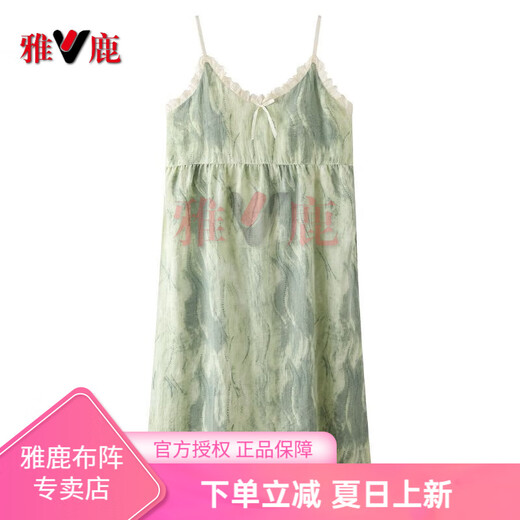 Camisón de sospecho de yalu con almohadilla de pecho pijama delgada delgada de algodón puro y lujurioso vestido casual QM6624 l