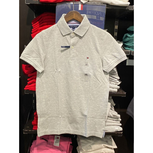 Tommy Hilfiger El polo de manga corta de algodón bordado bordado de Tommy Hilfiger 78E9892-462 Hidden Blue 78Ja598-420 L Bust 55