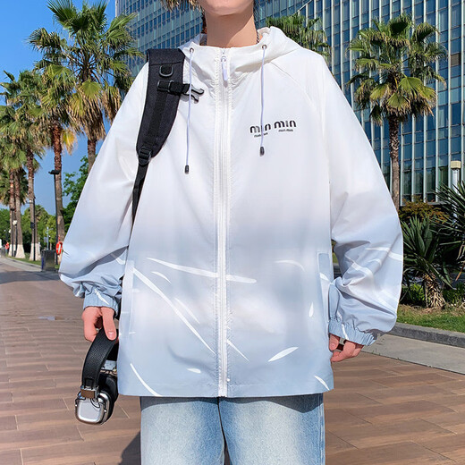 奥计高中生衣服男冰丝男生高中初中生青少年大童夏天轻薄透气外套连帽 6626绿色(单件外套) 品质升级 3XL 150-170斤左右