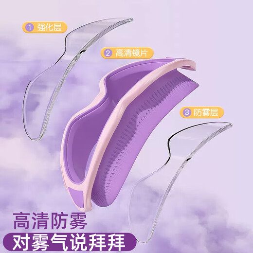 High-definition waterproof and anti-fog children's swimming goggles, nose clip buckle type one-piece earplugs swimming equipment set, dynamic powder-boxed 450