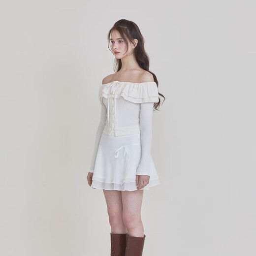 NOT YOUR ROSE notyourrose Korean niche brand simple one-shoulder new autumn light gray bow