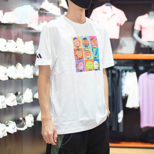 
Adidas short-sleeved men's 2024 summer basketball sportswear pure cotton round neck printed white T-shirt IP3884/cotton XL 175-195Jin[Jin equals 0.5 kg]