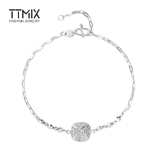 TTMIX Fashion Platinum Bracelet Women's pt950 Platinum Bracelet Platinum Women's Bracelet Birthday Gift Square 3.3-3.5g 16+2cm