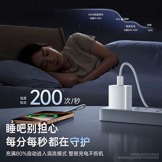 AMKE adapts to Apple 15 charging cable 45W fast charging set iPhone16Plus/promax/17Air original dual type-c mobile phone charger authentic charging head data cable original authentic double C port丨60W braided fast charging cable 1.0 meters