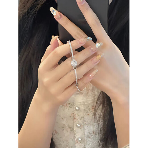 Shijun (SHIJUN) bracelet light luxury niche exquisite high-end sense girls 2025 new star point bracelet birthday gift boudoir bracelet 999 pure silver one item one inspection drawer gift box