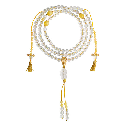 Potala Palace White Crystal Beeswax 108 Beads Necklace Multi-circle Bracelet Pixiu Carved Toy Bracelet for Men and Women Birthday Gift