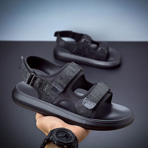 Rankdavey Light Luxury High-Ald Brand Sandals for Men 2025 Summer Soft Sole Sports Beach Zapatos para adolescentes y estudiantes Off Black 6187 Versión actualizada 38 Sports Sports tamaño estándar Tamaño
