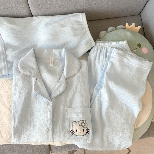 Jingpufei Summer Tulip Rabbit Pyjamas pour femme coton de coton Sweet Home Clothes Three Set Yunduo Cotton-9905 # Black Love Treece Set M [Suggestion 75-100jin [Jin est égal à 0,5 kg]]]