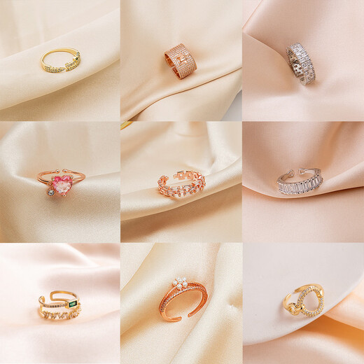 2025 Temperamento que preserva el color, diseño simple, anillo de circón, personalidad de la moda de celebridades de Internet, anillo de diamantes de alta gama para mujer J695-1 oro rosa