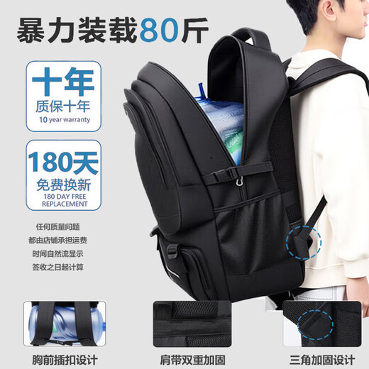 Pull back men's large-capacity backpack, multi-functional business trip bag, outdoor mountaineering bag, casual business luggage backpack