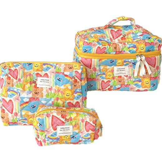 Cross-border Kasuga Graffiti cosmetic bag for traveling, portable storage toiletry bag, quilted large-capacity handbag, Kasuga Graffiti clutch bag