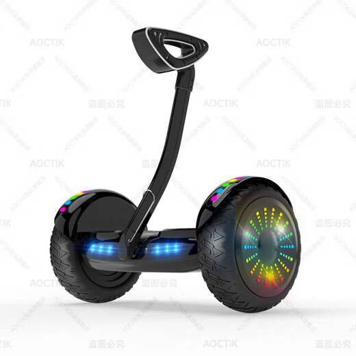 Aoctik Brand allemand Smart Electric Self-équilibrage des vélos et enfants adultes à deux roues à deux roues Somatosensory à deux roues Bike parallèle avec tige de soutien 11 pouces à trois témoins