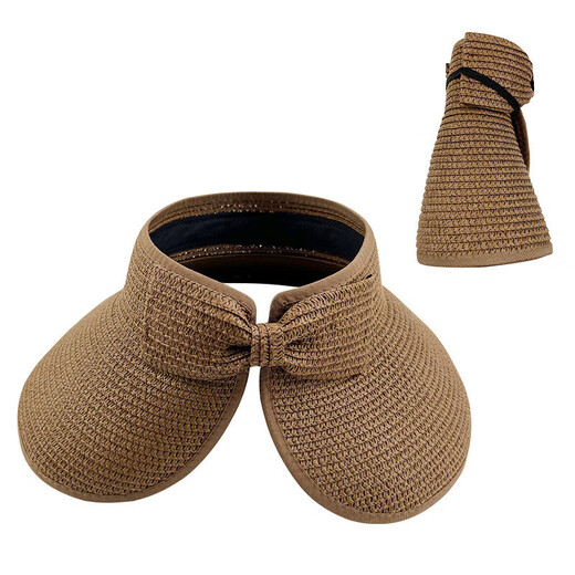 Été pliable vide haut chapeau de paille portable protection solaire extérieur grand bord du soleil coule de soleil à la mode