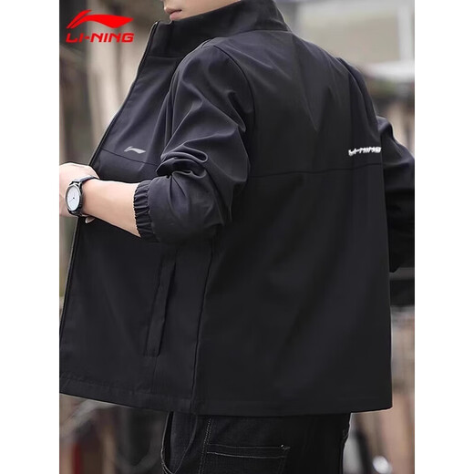 Li-Ning Windbreaker Jacke Herren 2025 Frühlings- und Herbstladung Sportswear Windfest wasserdichte langärmelige Strickjacke Lose Outdoor-Freizeitkleidung im Freien