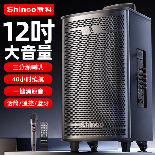 Xinke T30 square dance audio outdoor Bluetooth speaker subwoofer high volume home karaoke portable mobile amplifier street stall large speaker 12-inch single microphone