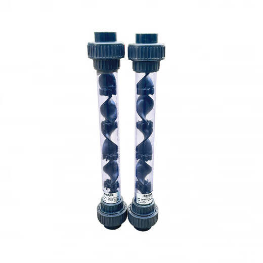 何健弓加药管道混合器UPVC管道静态混合器 SK药液混合器DN15/20/25/32 DN50灰色63mm活结口 总长695mm
