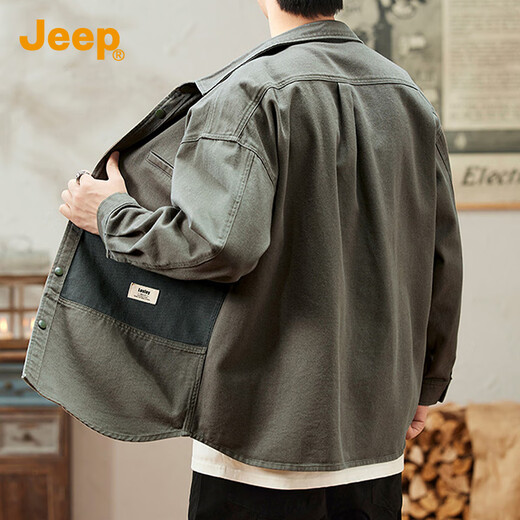 JEEP Jeep pure cotton American long-sleeved shirt men's 26 spring and autumn new retro shirt handsome loose jacket top clothes