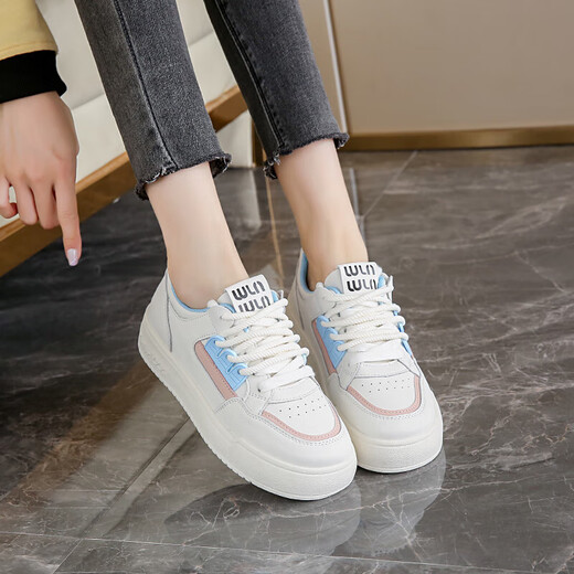 Big Brand mismo estilo, zapatos blancos pequeños, zapatos de tablero azul versátiles y 2025 de 2025, zapatos casuales de nicho, livianos, livianos, k9887 metros azul 40