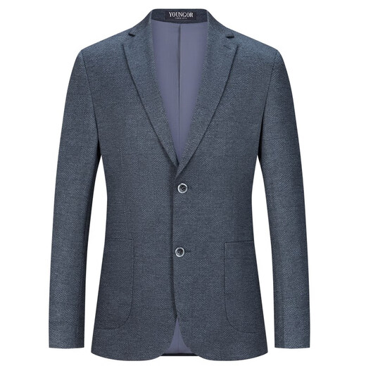 Yageol Mulberry Silk Blazer Business Men d'âge moyen Mendal-Agence Casual Piece Top Papa d'âge moyen Spring Thin Suit YOTN9930-GRAY XXS