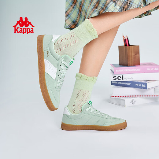 Kappa -Frauenschuhe, DE Trainingschuhe für Frauen 2025 Sommer neuer Trend Freizeitschuhe Leicht weicher Sohle modischer vielseitiger Brettschuhe See Wassergrün/Klassiker Weiß 36