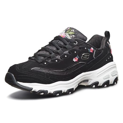 Skechers [Skechers]Skechers Skechers Women's D LITES series fashion strap sneakers 11977-BLK 35