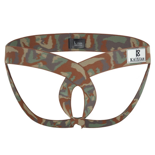 Men's sexy underwear gay thong hollow tight cross triangle ins summer outdoor internet celebrity bar black S