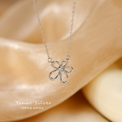 Laomiao 925 Sterling Silber Blumen Halskette für Frauen 2025 Neues Schlüsselbeutel Kette Leicht Luxus Nische Design Sinn Halskette Sommerblumenkette