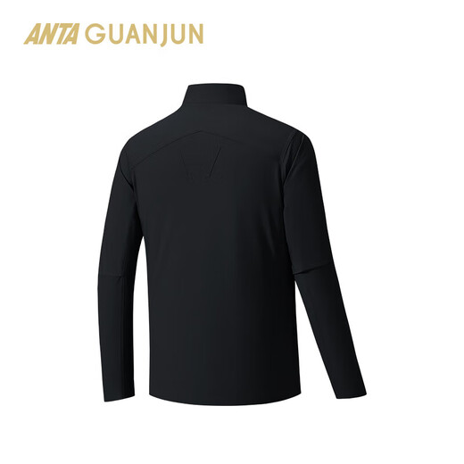 ANTA Lingfeng Champion Water-Repellent Soft Shell Men's Stand Collar Business Jacket Executive Jacket 152530623 Basic Black-3 L (Male 175)