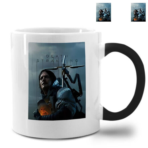 
Xiong Zhecha Death Stranding 2 Peripheral Water Cup Console Game PS5 New Works of Hideo Kojima LOGO Mug Coffee Ceramic Water Ordinary Cup Does Not Change Color (13892) Single Cup + Wooden Cover Spoon + Gift Bag