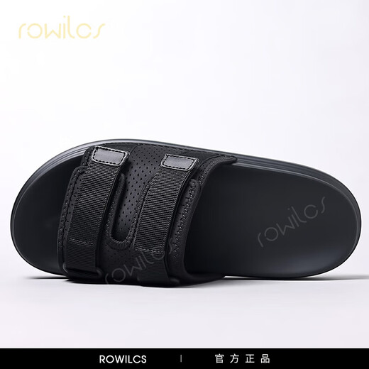 rowilcs品牌高端拖鞋男士2025新款夏季室外休闲拖鞋时尚百搭防滑男拖鞋男 黑色36601 39