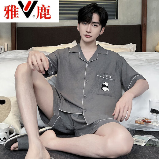 雅鹿云朵棉短袖短裤男士睡衣2025新款春秋青少年可外穿家居服套装 【云朵棉】7029 L 男 (建议身高170左右，体重10