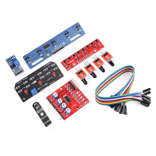 Infrared sensor module tracking TCRT5000 tracking obstacle avoidance reflection on-tube photoelectric switch board smart car 5-way tracking module TCRT5000 No Specifications