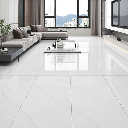 Yusenyi gray whole body marble tiles 600X1200 bright non-slip wear-resistant floor tiles fish belly white big board 12806