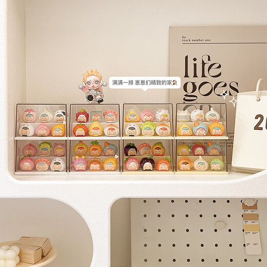 Yingsi style cute display box blind box display rack to store small ornaments hand-made display cabinet acrylic transparent dust-proof storage box large custard 2 pieces