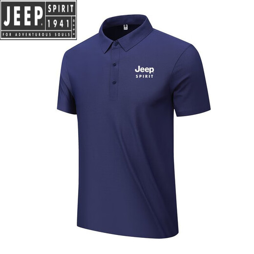 Jeep Spirit Большой размер мужской половой футболки для летней футболки летняя девчонка. Случайный случайный и дышащий лацкатный верхний перламуд.